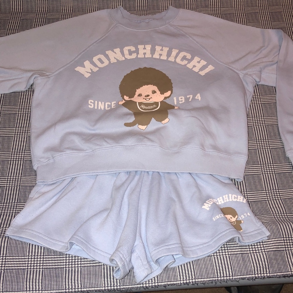 Kids Light Blue - Cozy Sweatshirt & Matching Shorts Set